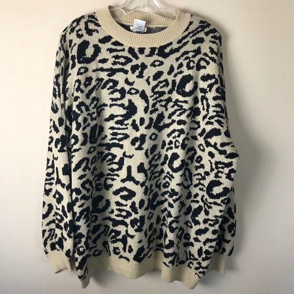 Main Strip Sweaters - NWT Main Strip Oversized Leopard Sweater Size L